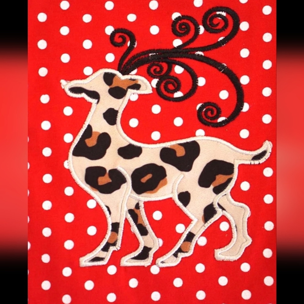 Leopard Reindeer Ruffle Romper - Picture 2 of 2
